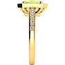 1 1/3 Carat Peridot and Halo Diamond Ring In 14 Karat Yellow Gold Image-4