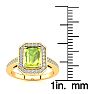 1 1/3 Carat Peridot and Halo Diamond Ring In 14 Karat Yellow Gold Image-5