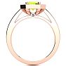 1 1/3 Carat Peridot and Halo Diamond Ring In 14 Karat Rose Gold Image-3