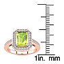 1 1/3 Carat Peridot and Halo Diamond Ring In 14 Karat Rose Gold Image-5