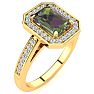 1 Carat Octagon Shape Mystic Topaz Ring With Diamond Halo In 14 Karat Yellow Gold Image-2