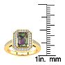 1 Carat Octagon Shape Mystic Topaz Ring With Diamond Halo In 14 Karat Yellow Gold Image-5
