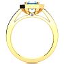Aquamarine Ring: Aquamarine Jewelry: 1 Carat Aquamarine and Halo Diamond Ring In 14 Karat Yellow Gold Image-3