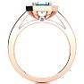 Aquamarine Ring: Aquamarine Jewelry: 1 Carat Aquamarine and Halo Diamond Ring In 14 Karat Rose Gold Image-3