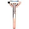 Aquamarine Ring: Aquamarine Jewelry: 1 Carat Aquamarine and Halo Diamond Ring In 14 Karat Rose Gold Image-4