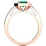 1 Carat Emerald and Halo Diamond Ring In 14 Karat Rose Gold Image-3