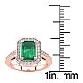 1 Carat Emerald and Halo Diamond Ring In 14 Karat Rose Gold Image-5