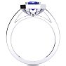 1 1/3 Carat Tanzanite and Halo Diamond Ring In 14 Karat White Gold Image-3