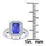 1 1/3 Carat Tanzanite and Halo Diamond Ring In 14 Karat White Gold Image-5