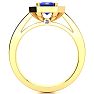 1 1/3 Carat Tanzanite and Halo Diamond Ring In 14 Karat Yellow Gold Image-3