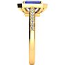 1 1/3 Carat Tanzanite and Halo Diamond Ring In 14 Karat Yellow Gold Image-4