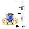 1 1/3 Carat Tanzanite and Halo Diamond Ring In 14 Karat Yellow Gold Image-5