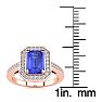1 1/3 Carat Tanzanite and Halo Diamond Ring In 14 Karat Rose Gold Image-5