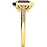 Garnet Ring: Garnet Jewelry: 1 1/2 Carat Garnet and Halo Diamond Ring In 14 Karat Yellow Gold Image-4