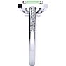 1 Carat Green Amethyst and Halo Diamond Ring In 14 Karat White Gold Image-4