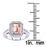 1 Carat Morganite and Halo Diamond Ring In 14 Karat White Gold Image-5