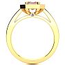 1 Carat Morganite and Halo Diamond Ring In 14 Karat Yellow Gold Image-3