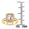 1 Carat Morganite and Halo Diamond Ring In 14 Karat Yellow Gold Image-5