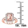 1 Carat Morganite and Halo Diamond Ring In 14 Karat Rose Gold Image-5