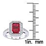 1 1/4 Carat Ruby and Halo Diamond Ring In 14 Karat White Gold Image-5