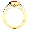 1 1/4 Carat Ruby and Halo Diamond Ring In 14 Karat Yellow Gold Image-3