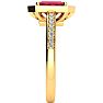 1 1/4 Carat Ruby and Halo Diamond Ring In 14 Karat Yellow Gold Image-4