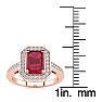 1 1/4 Carat Ruby and Halo Diamond Ring In 14 Karat Rose Gold Image-5