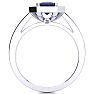 1 1/3 Carat Sapphire and Halo Diamond Ring In 14 Karat White Gold Image-3