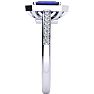 1 1/3 Carat Sapphire and Halo Diamond Ring In 14 Karat White Gold Image-4