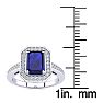 1 1/3 Carat Sapphire and Halo Diamond Ring In 14 Karat White Gold Image-5