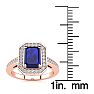 1 1/3 Carat Sapphire and Halo Diamond Ring In 14 Karat Rose Gold Image-5