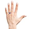 1 1/3 Carat Sapphire and Halo Diamond Ring In 14 Karat Rose Gold Image-6