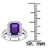 2 Carat Amethyst and Halo Diamond Ring In 14 Karat White Gold Image-5