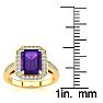 2 Carat Amethyst and Halo Diamond Ring In 14 Karat Yellow Gold Image-5