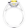 2 Carat Citrine and Halo Diamond Ring In 14 Karat White Gold Image-3