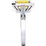 2 Carat Citrine and Halo Diamond Ring In 14 Karat White Gold Image-4