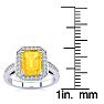 2 Carat Citrine and Halo Diamond Ring In 14 Karat White Gold Image-5