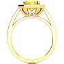 2 Carat Citrine and Halo Diamond Ring In 14 Karat Yellow Gold Image-3