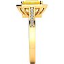 2 Carat Citrine and Halo Diamond Ring In 14 Karat Yellow Gold Image-4