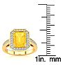 2 Carat Citrine and Halo Diamond Ring In 14 Karat Yellow Gold Image-5