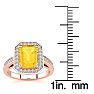 2 Carat Citrine and Halo Diamond Ring In 14 Karat Rose Gold Image-5
