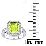 2 Carat Peridot and Halo Diamond Ring In 14 Karat White Gold Image-5