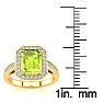2 Carat Peridot and Halo Diamond Ring In 14 Karat Yellow Gold Image-5