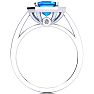 2 1/4 Carat Blue Topaz and Halo Diamond Ring In 14 Karat White Gold Image-3