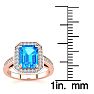 2 1/4 Carat Blue Topaz and Halo Diamond Ring In 14 Karat Rose Gold Image-5