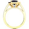 2 Carat Octagon Shape Mystic Topaz Ring With Diamond Halo In 14 Karat Yellow Gold Image-3
