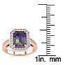 2 Carat Octagon Shape Mystic Topaz Ring With Diamond Halo In 14 Karat Rose Gold Image-5
