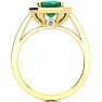 1 3/4 Carat Emerald and Halo Diamond Ring In 14 Karat Yellow Gold Image-3