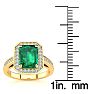 1 3/4 Carat Emerald and Halo Diamond Ring In 14 Karat Yellow Gold Image-5