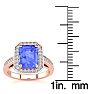 2 Carat Tanzanite and Halo Diamond Ring In 14 Karat Rose Gold Image-5